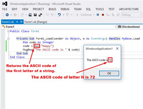 Toradh íomhá ar Example of Visual Basic Code