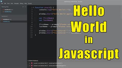 Image result for JavaScript Hello World Code