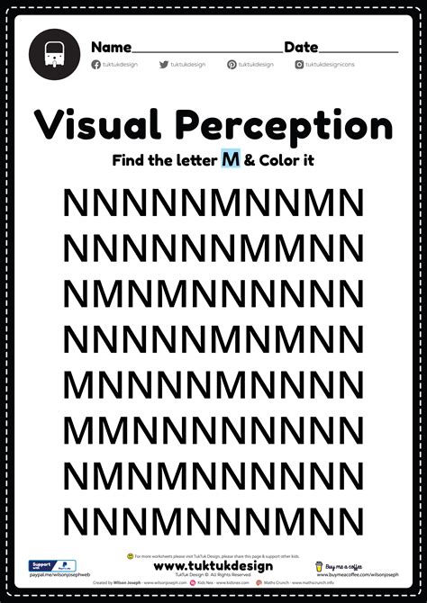 Visual Perceptual Activities Skills - Free Printable PDF - Worksheets ...