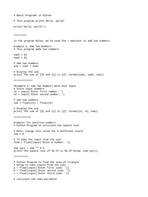Image result for Basic Programs in Python PDF