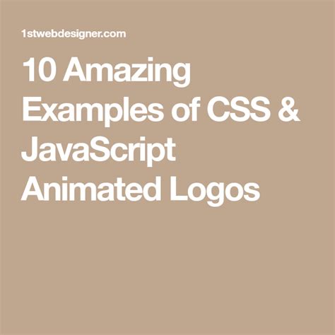 10 Amazing Examples of CSS & JavaScript Animated Logos | Css ...