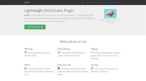 Image result for JavaScript Table Library