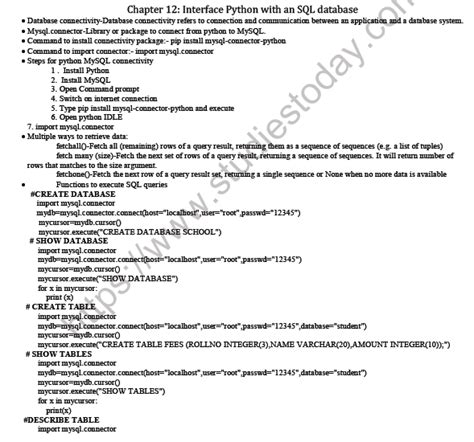 Image result for Computer Science Class 12 Notes Python
