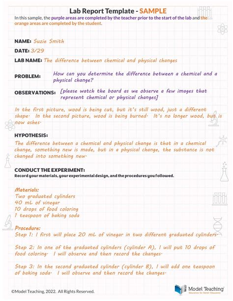 Image result for Lab Report Format Example