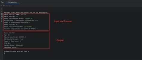 Toradh íomhá ar Scanner Java Example