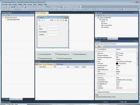 Visual Basic Database に対する画像結果