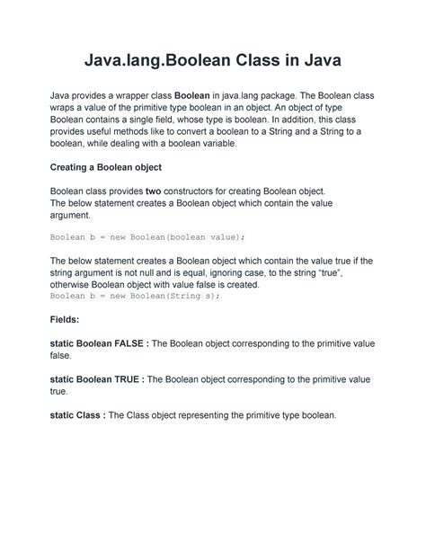 Image result for Boolean Class Java