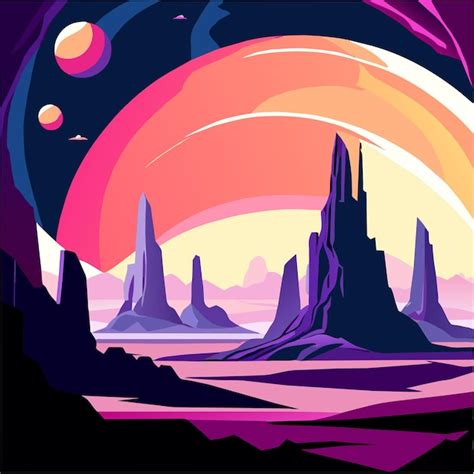 Image result for Alien World Vector Landscape