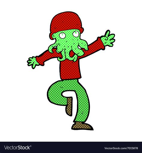 Comic cartoon alien monster man Royalty Free Vector Image