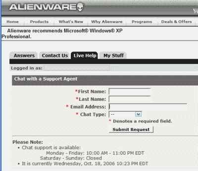Bildergebnis für Alienware Chat Support