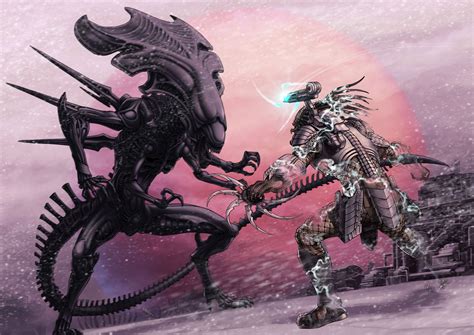 Xenomorph Queen vs. Scar Predator | Alien vs predator, Predator alien ...