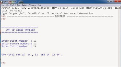 Afbeeldingsresultaten voor Python Code Adding 3 Numbersa