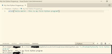 Image result for First Python Program in Visual Studio Code