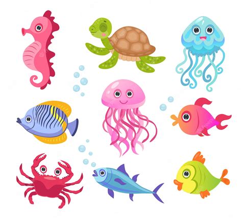 Sea Animals Clip Art, Ocean Creatures (438428) - Clip Art Library