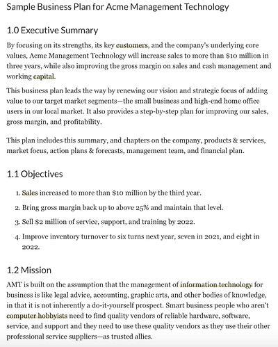 Image result for Good Example of Business Plan