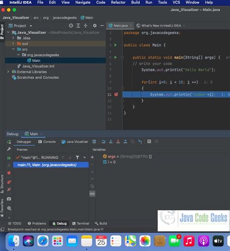Toradh íomhá ar Java Code Visualizer