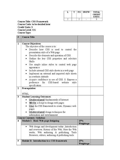 Image result for HTML CSS JavaScript Syllabus