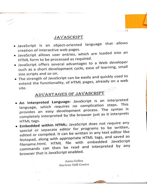 Bildergebnis für JavaScript Short Notes PDF