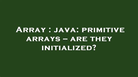 Image result for Primitive Array Java
