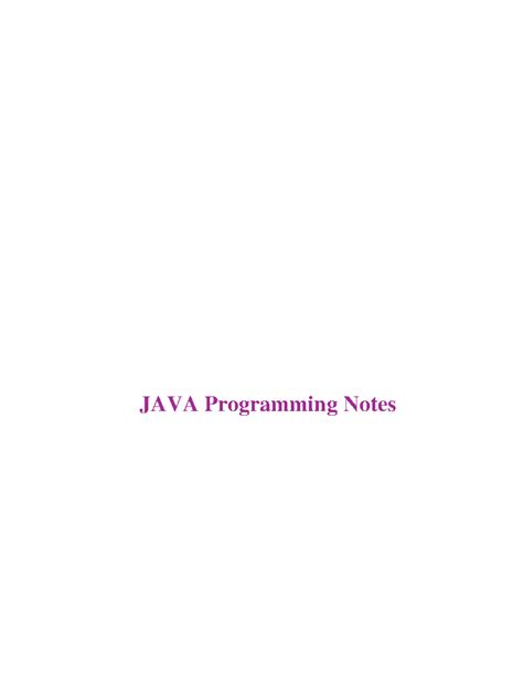 Afbeeldingsresultaten voor Free Printable Java Programming Notes
