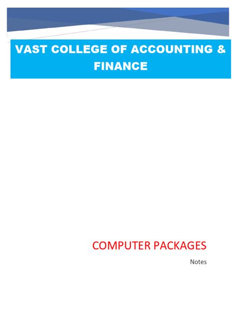 Image result for Computer Packages Lessons PDF