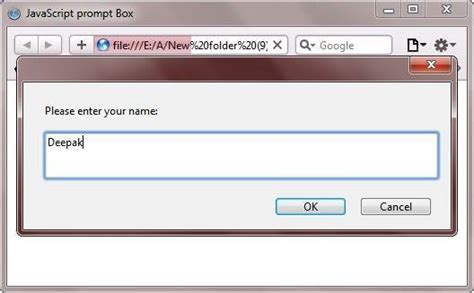 Image result for JavaScript Prompt Box