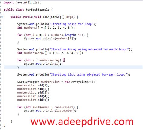 Toradh íomhá ar Java Loop Example
