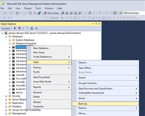 Toradh íomhá ar SQL Server Backup Database Command