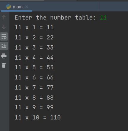 Image result for For Loop Multiplication Table Python