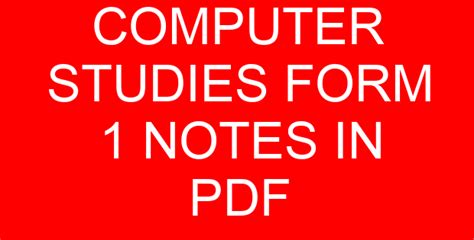 Image result for Computer Form 1 Notes Revision