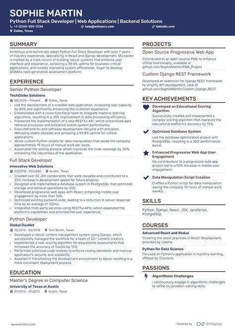 Image result for Full-Stack Python Developer Sample Resume