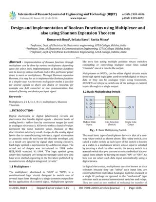 Image result for Boolean Functions Using Multiplexers