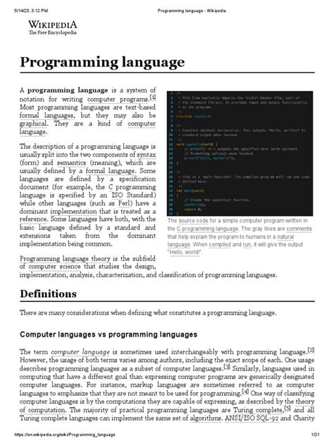 Image result for Programming Language Wikipedia