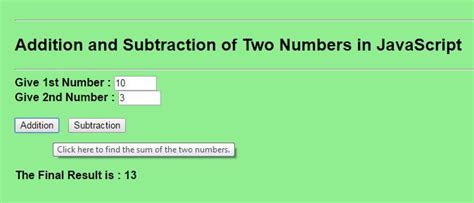 Image result for JavaScript Addition of Two Numbers