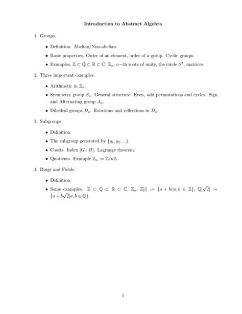 Image result for Abstract Algebra Examples