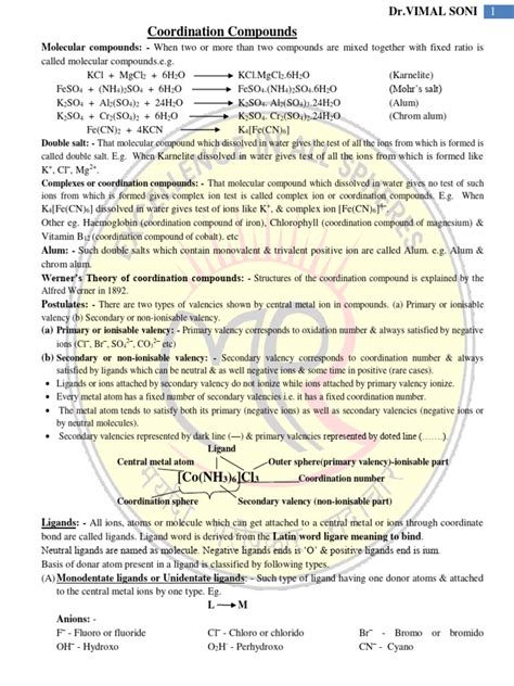 Image result for Coordination Compounds