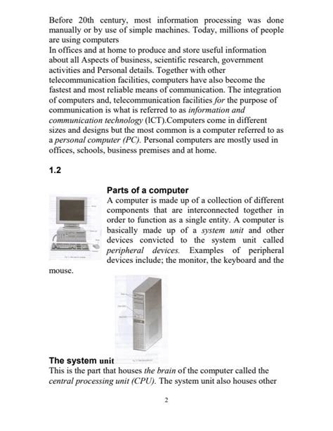 Image result for Computer Studies Form 1 Notes