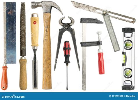 Collection of Carpenter Tools Stock Photo - Image of equipment ...