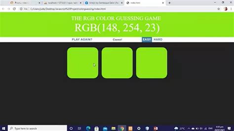 Image result for JavaScript Color Guessing Game