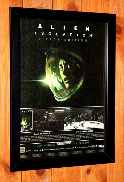 Alien Isolation Ps3 Ps4 Xbox 360 One Promo Werbeblatt Gerahmt Poster