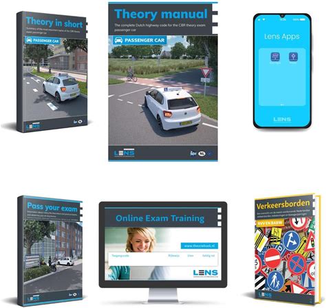 Driving License Theory Book Car English Complete Package - Theorieboek Engels Auto - License B Theory Learning Manual - Lens Media