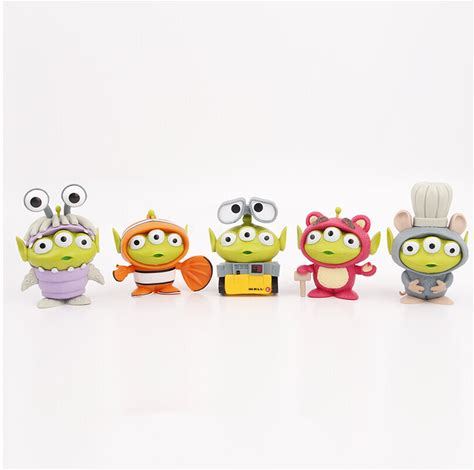 5 Pcs Toy Story Alien Figure Doll Three Eye Monster Model Decor Collection Gift