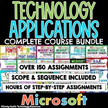 TECHNOLOGY APPLICATIONS COMPLETE COURSE - FULL YEAR COMPUTER BUNDLE - MICROSOFT