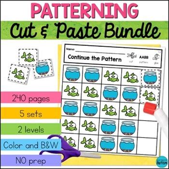 Patterns Cut And Paste Activities Special Education Math Worksheets Bundle