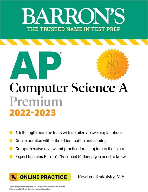 AP Computer Science A Premium, 2022-2023: Comprehensive Review With 6 Practice Tests + An Online Timed Test Option (Barron's AP)