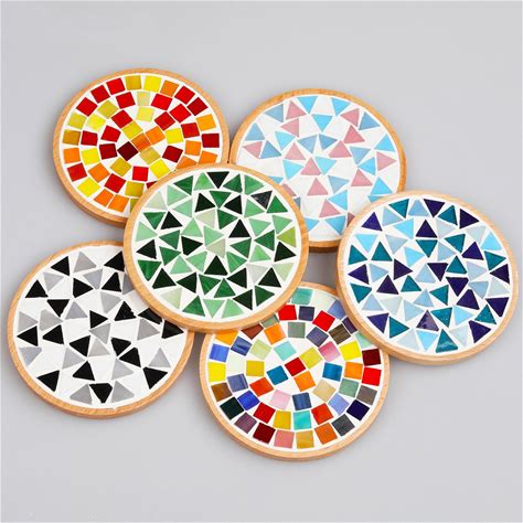 Mosaic Coaster Diy Kit For Adults Craft Kit For Kids Arts And Crafts Diy Gift Stained Glass Kit Diy Mosaic Tile Kit Table Decor Home Hobby
