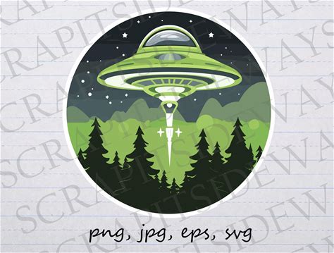 UFO Alien Vector Graphic Svg Png Jpg Eps Clipart Graphic Aliens Outer Space Alien Abduction