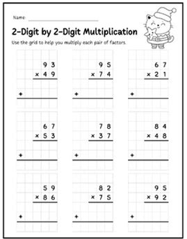 The Standard Algorithm Multiplication Practice