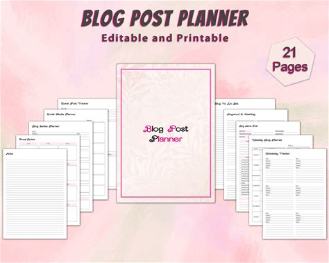 Blog Post Planner: Content Schedule Template (Digital Download)