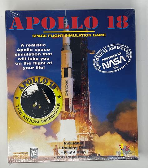 VTG NASA Apollo 18 The Moon Missions Space Simulation Game CD-ROM SEALED NIP